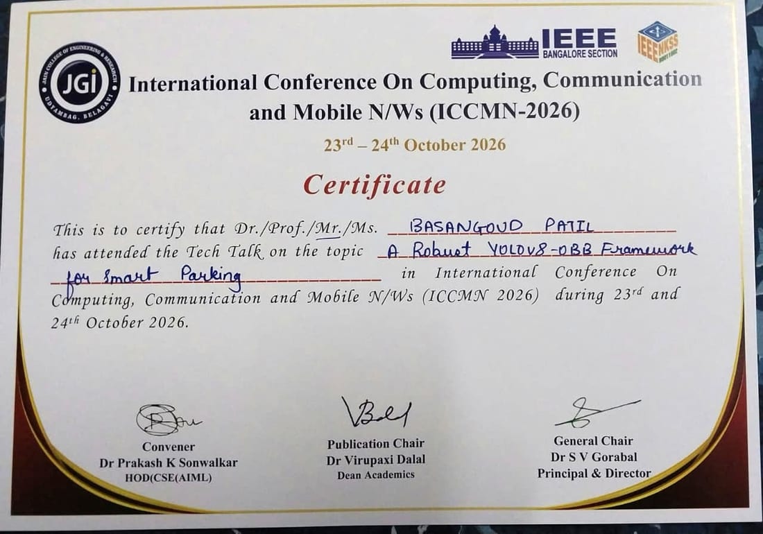 IEEE presentation certificate